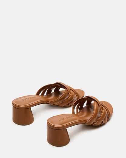 MARANO Tan Leather Women's Mule Block Heel | Steve Madden