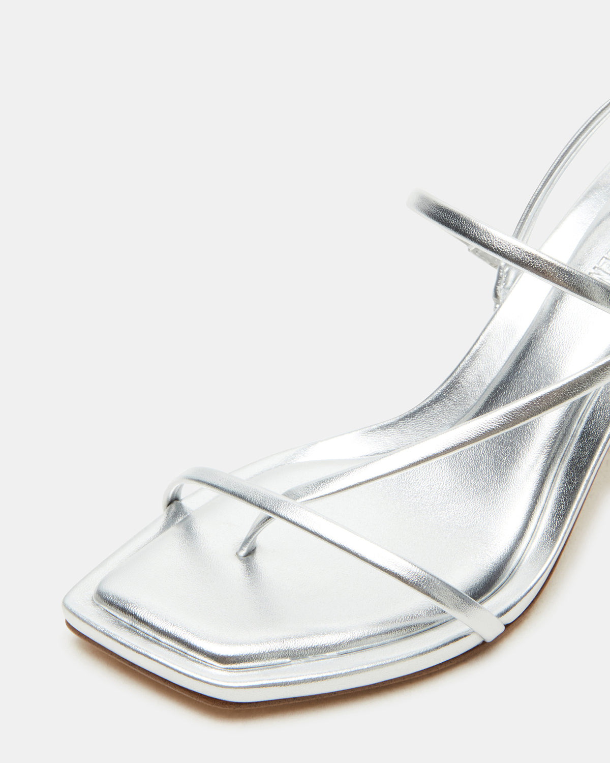 LOCKE Silver Women's Dainty Strappy Square Toe Heel | Steve Madden