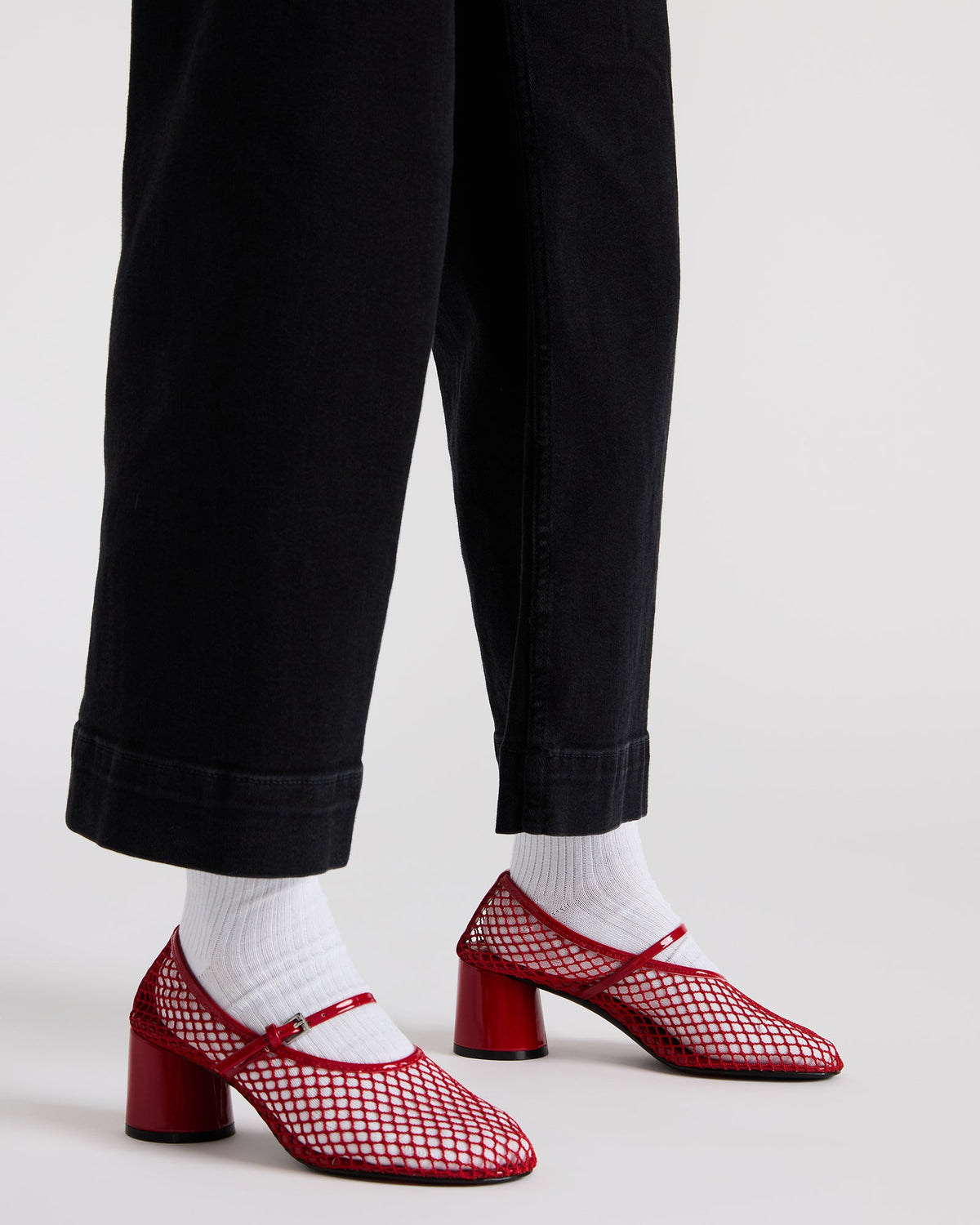 RAYNOR Red Women's Mary Jane Mesh Block Heel | Steve Madden
