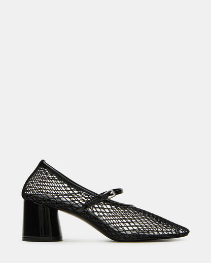 RAYNOR Black Women's Mary Jane Mesh Block Heel | Steve Madden