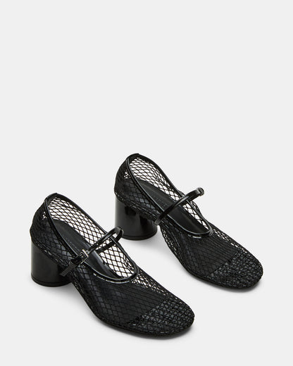 RAYNOR Black Women's Mary Jane Mesh Block Heel | Steve Madden