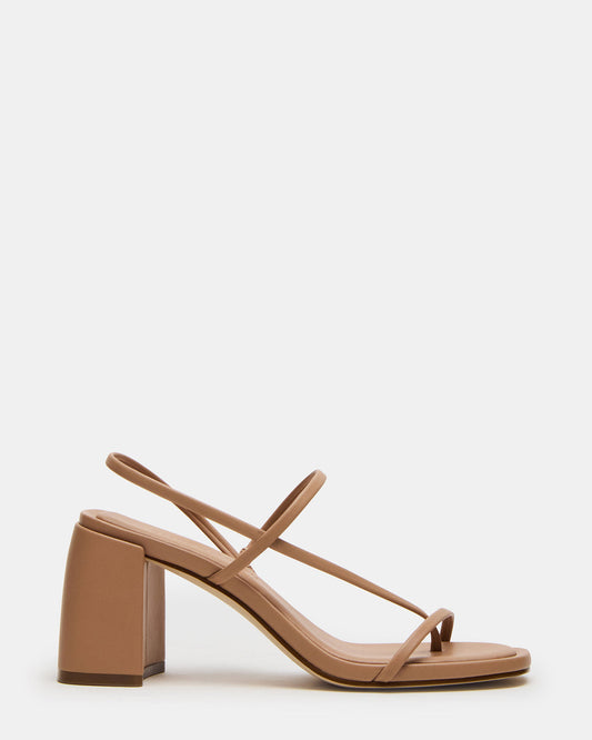 DIORA Natural Women's Strappy Square-Toe Heel | Steve Madden