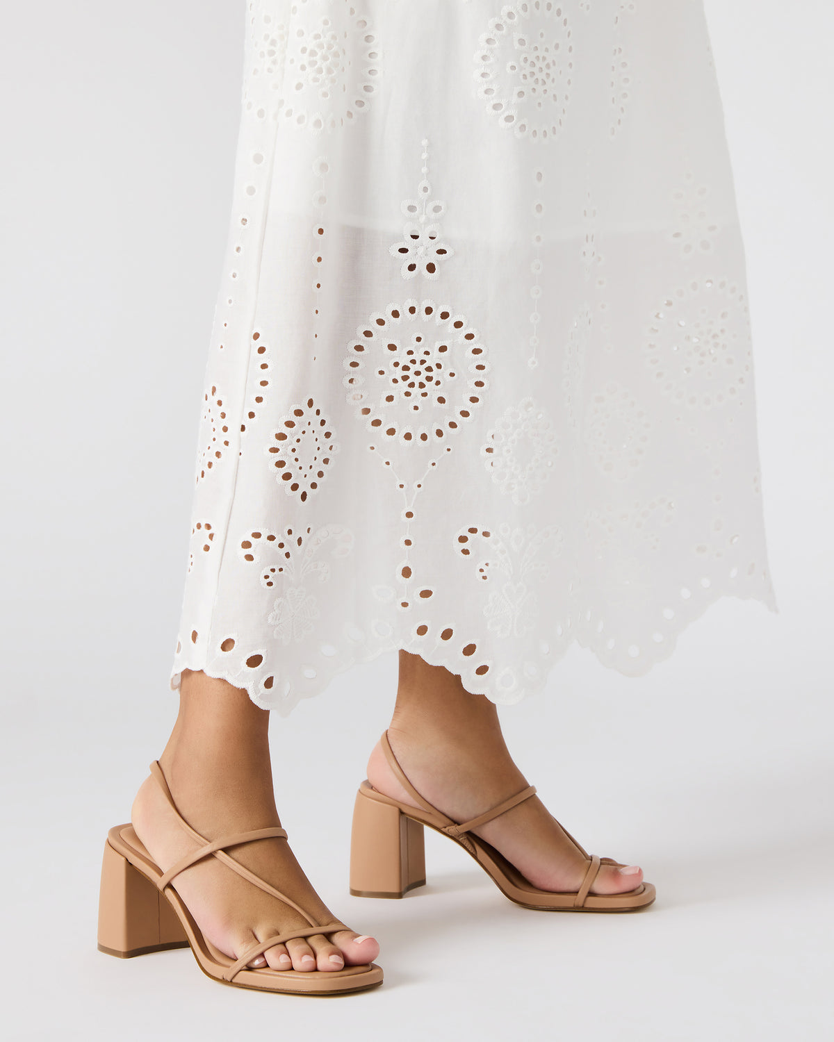DIORA Natural Women's Strappy Square-Toe Heel | Steve Madden