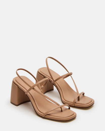 DIORA Natural Women's Strappy Square-Toe Heel | Steve Madden