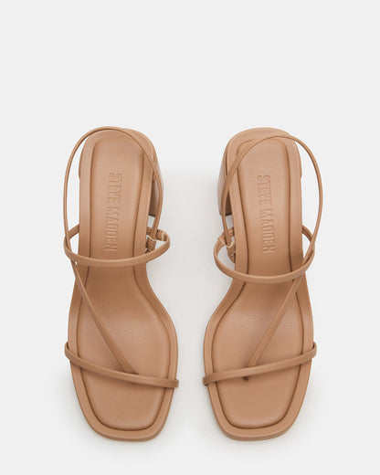 DIORA Natural Women's Strappy Square-Toe Heel | Steve Madden