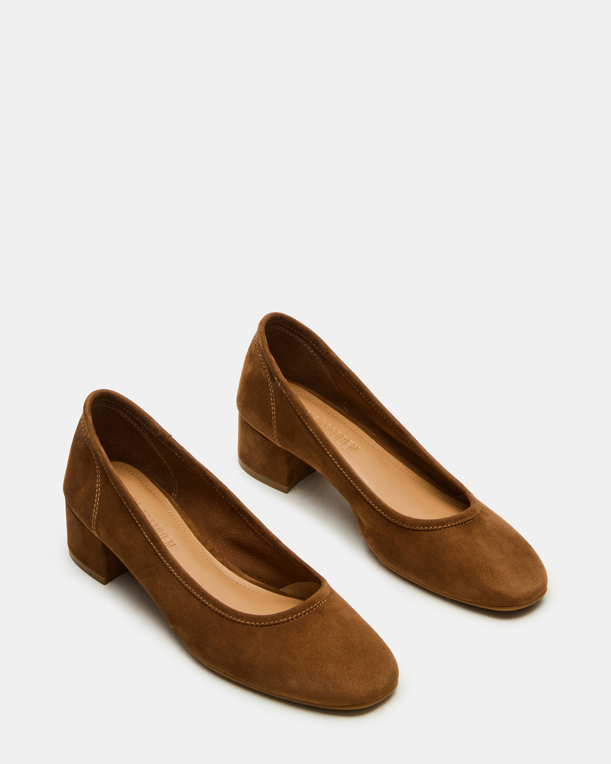 MOLLIE Chestnut Suede Ballet Women's Block Heels | Steve Madden