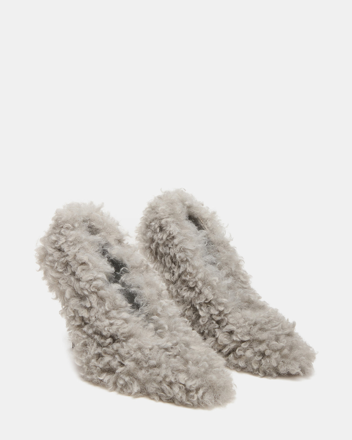 ACHILLES Light Blue Pointed-Toe Faux Fur Stiletto Women's Heel | Steve Madden