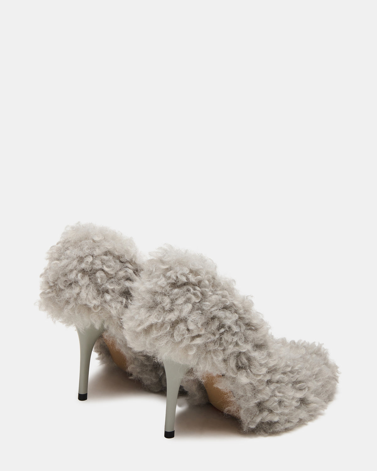 ACHILLES Light Blue Pointed-Toe Faux Fur Stiletto Women's Heel | Steve Madden