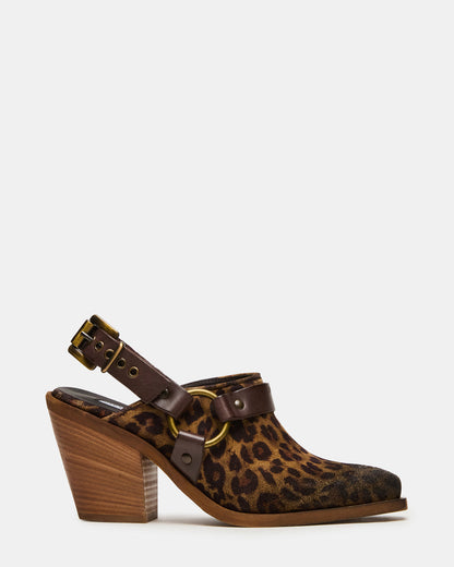 TALIKA Leopard Suede Pointed-Toe Buckle Slingback Women's Heel | Steve Madden