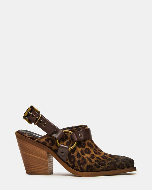 TALIKA Leopard Suede Pointed-Toe Buckle Slingback Women's Heel | Steve Madden
