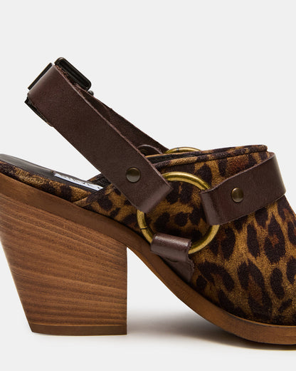 TALIKA Leopard Suede Pointed-Toe Buckle Slingback Women's Heel | Steve Madden