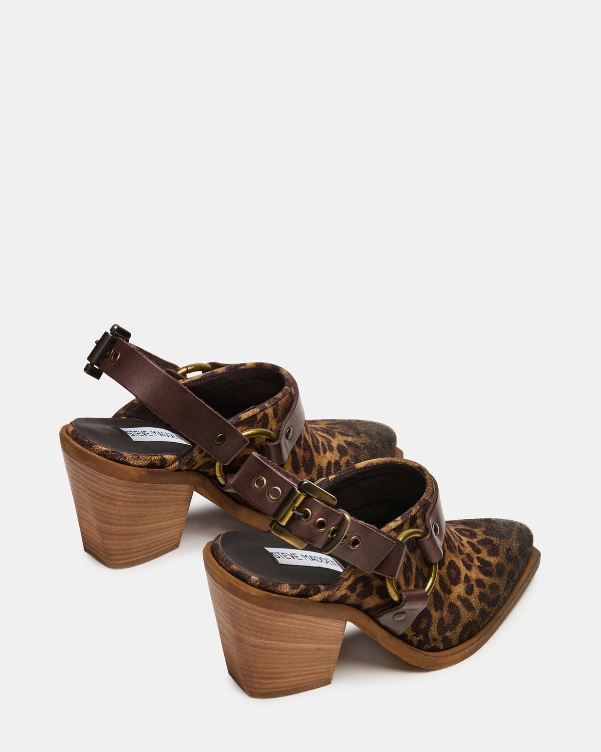 TALIKA Leopard Suede Pointed-Toe Buckle Slingback Women's Heel | Steve Madden