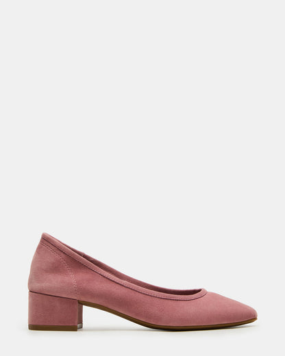 MOLLIE Mauve Suede Ballet Women's Block Heels | Steve Madden