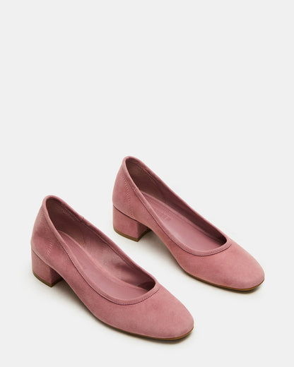 MOLLIE Mauve Suede Ballet Women's Block Heels | Steve Madden