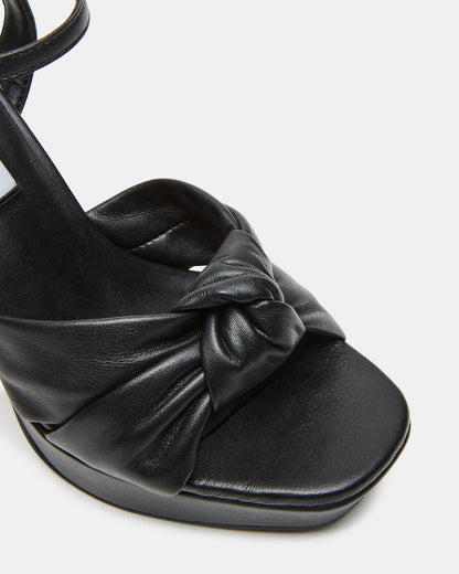 JOYRIDE Black Leather Platform Block Heel | Women's Heels | Steve Madden