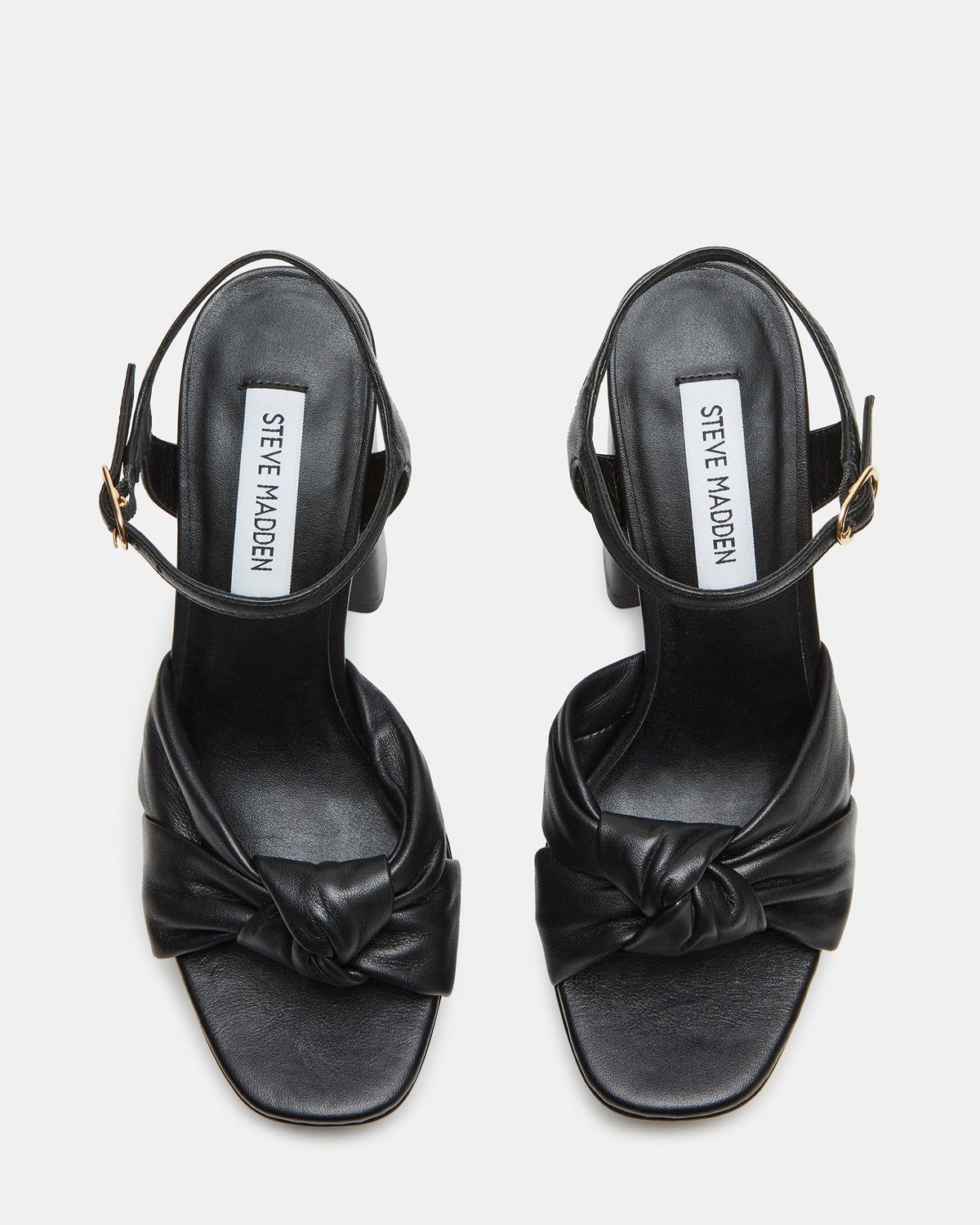 JOYRIDE Black Leather Platform Block Heel | Women's Heels | Steve Madden