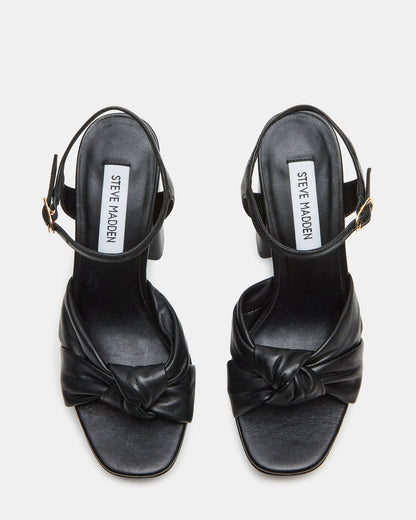 JOYRIDE Black Leather Platform Block Heel | Women's Heels | Steve Madden