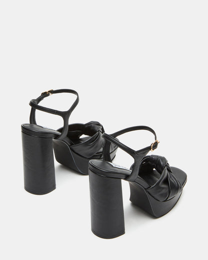 JOYRIDE Black Leather Platform Block Heel | Women's Heels | Steve Madden