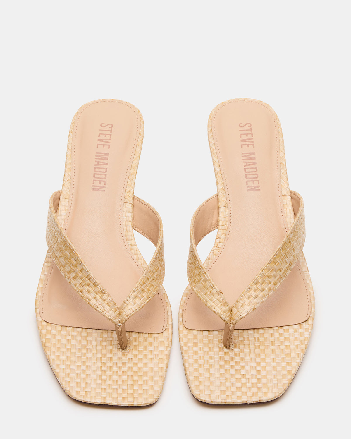 TRACIE Raffia Thong Strap Women's Kitten Heel | Steve Madden