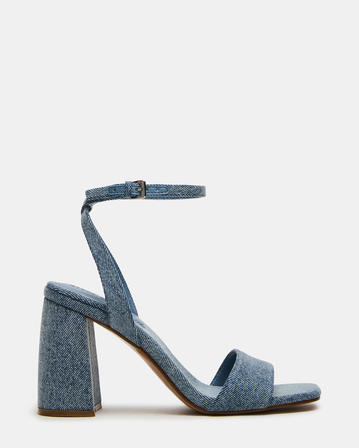 MESSA Denim Fabric Women's Square-Toe Block Heel | Steve Madden