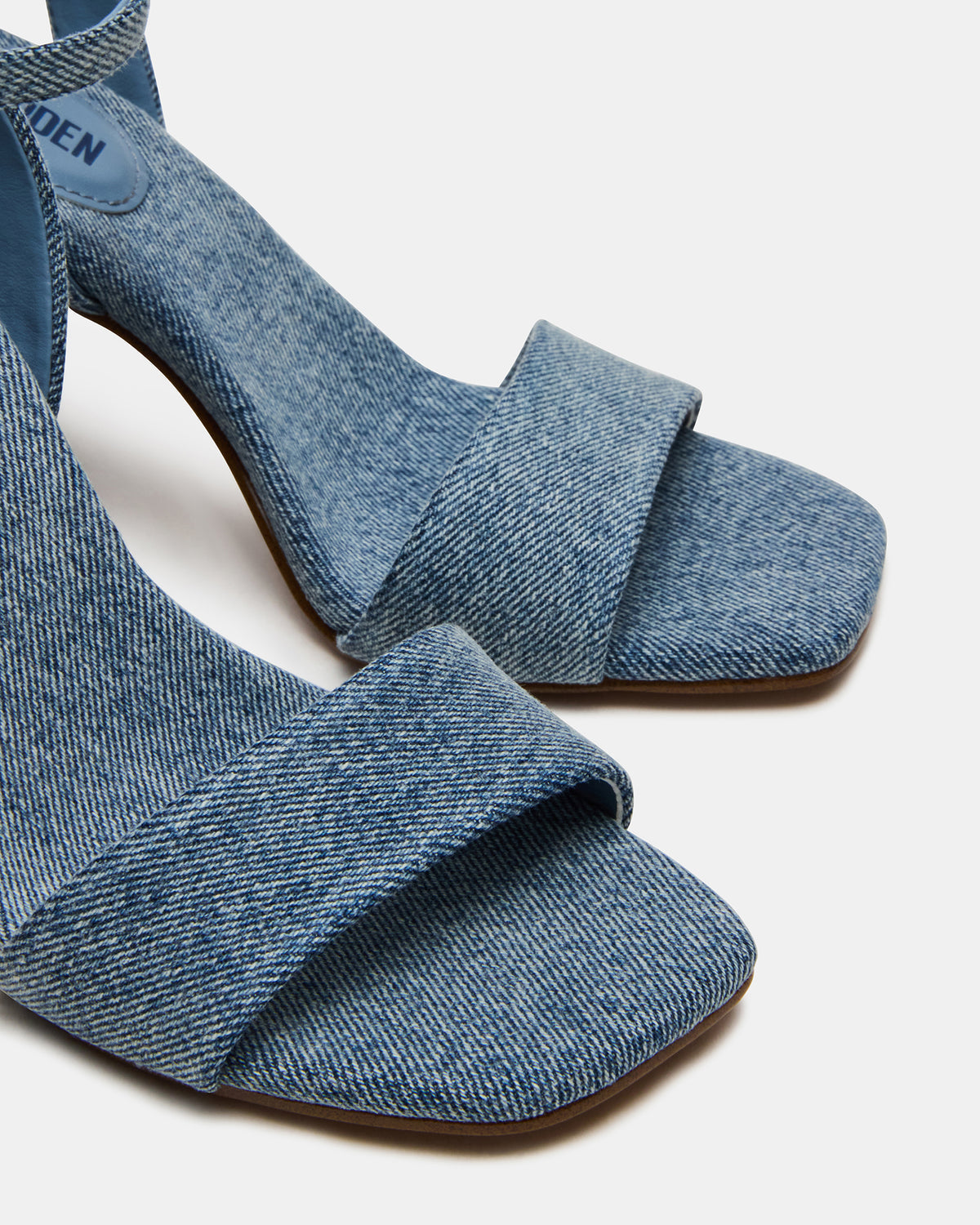 MESSA Denim Fabric Women's Square-Toe Block Heel | Steve Madden