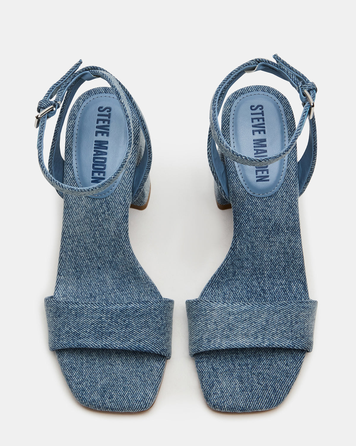 MESSA Denim Fabric Women's Square-Toe Block Heel | Steve Madden
