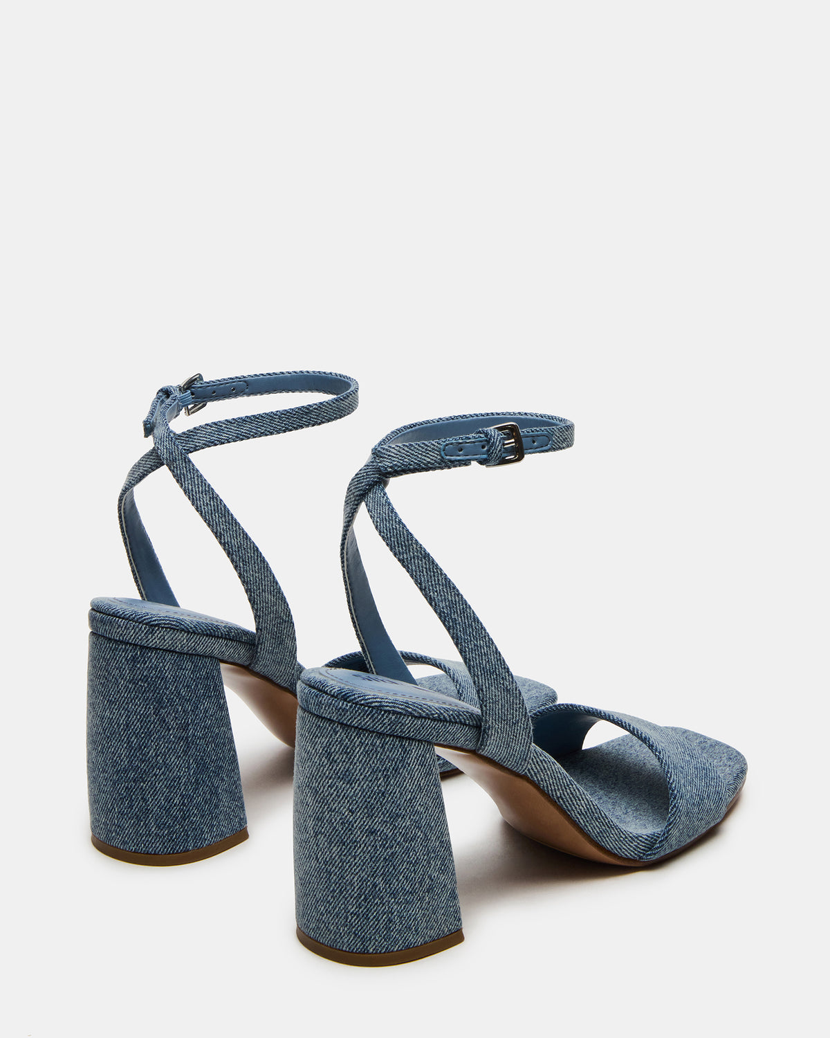 MESSA Denim Fabric Women's Square-Toe Block Heel | Steve Madden