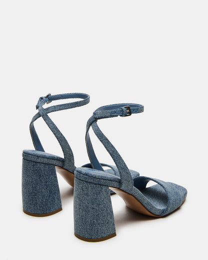 MESSA Denim Fabric Women's Square-Toe Block Heel | Steve Madden