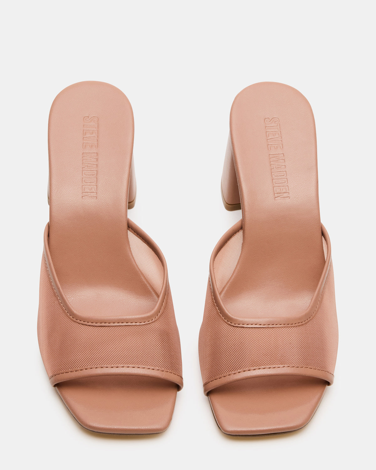 MADAME Mocha Square-Toe Mesh Mule Women's Heel | Steve Madden