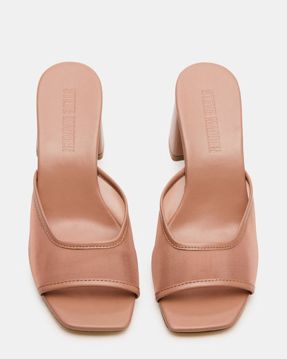 MADAME Mocha Square-Toe Mesh Mule Women's Heel | Steve Madden