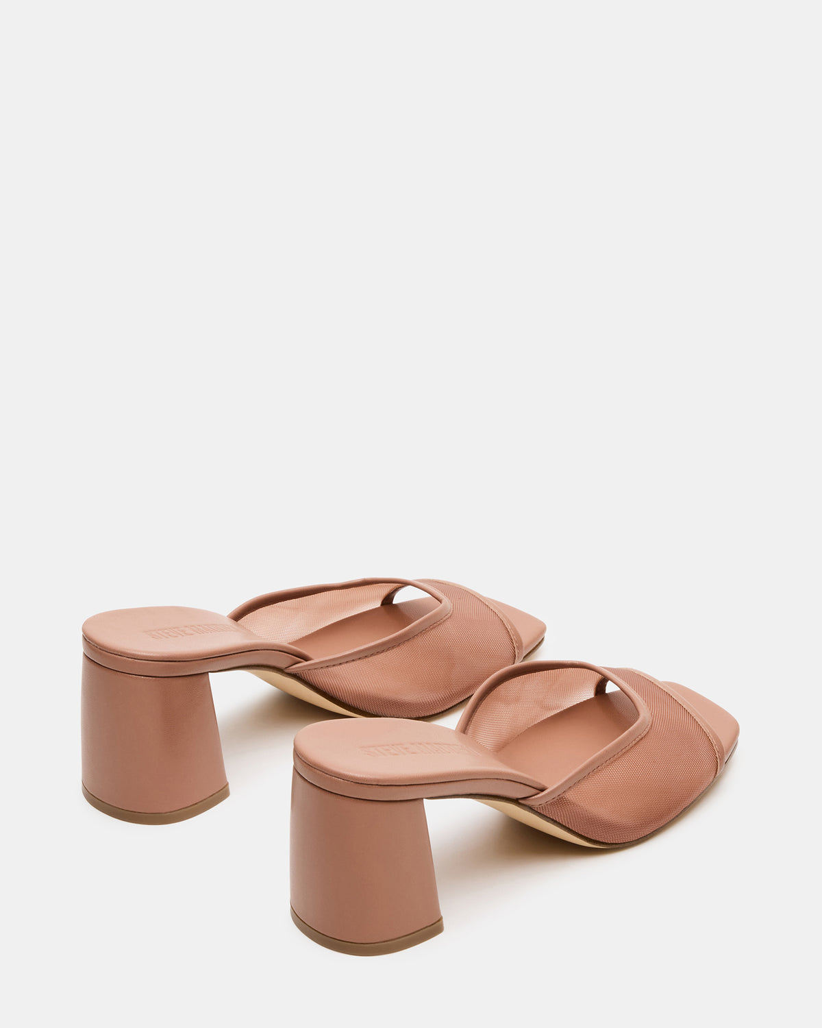 MADAME Mocha Square-Toe Mesh Mule Women's Heel | Steve Madden