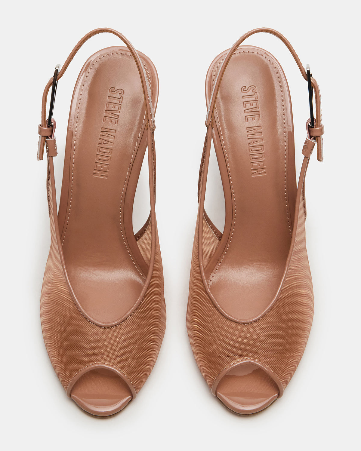 PRESCOTT Natural Mesh Women's Slingback Stiletto Heel | Steve Madden