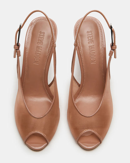 PRESCOTT Natural Mesh Women's Slingback Stiletto Heel | Steve Madden