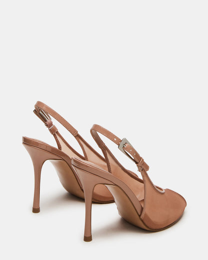 PRESCOTT Natural Mesh Women's Slingback Stiletto Heel | Steve Madden