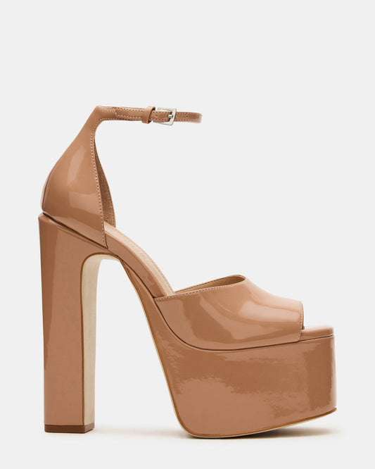 NIGHTFALL Blush Patent Women's Platform Blcok Heel | Steve Madden