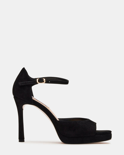 ESTER Black Suede Strappy Heel | Women's Heels | Steve Madden