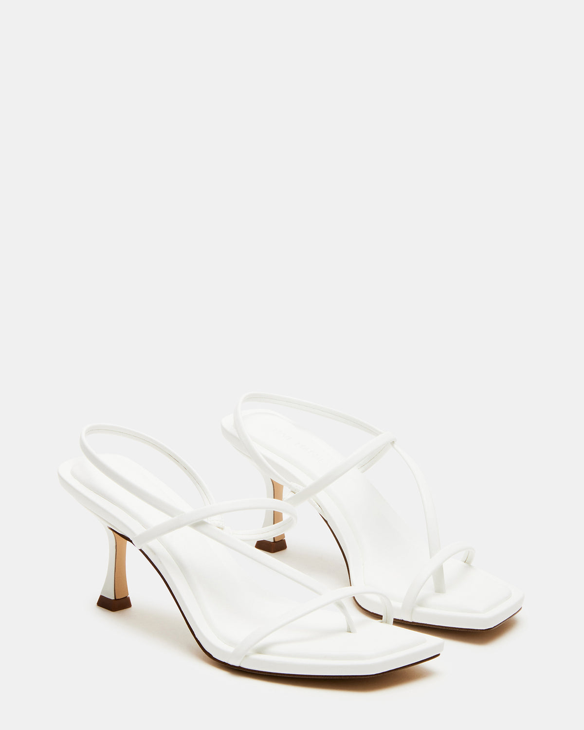 LOCKE White Women's Dainty Strappy Square Toe Heel | Steve Madden