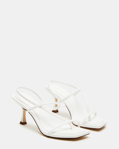 LOCKE White Women's Dainty Strappy Square Toe Heel | Steve Madden