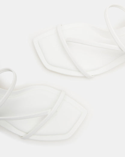 LOCKE White Women's Dainty Strappy Square Toe Heel | Steve Madden