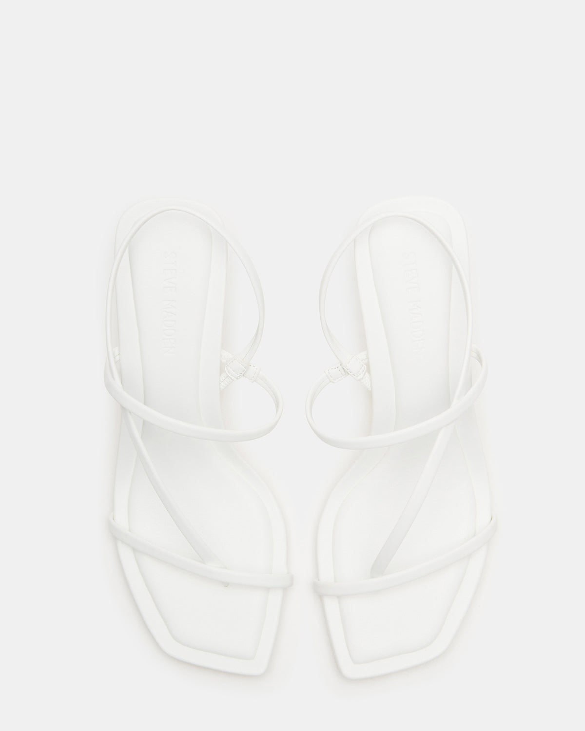 LOCKE White Women's Dainty Strappy Square Toe Heel | Steve Madden