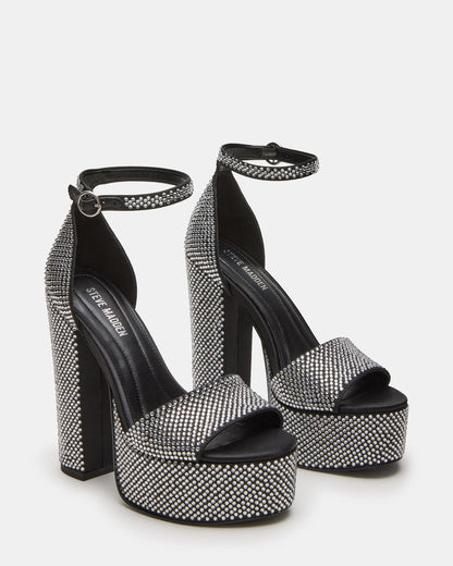 GLAM Rhinestones Platform Block Heel | Women's Heels | Steve Madden