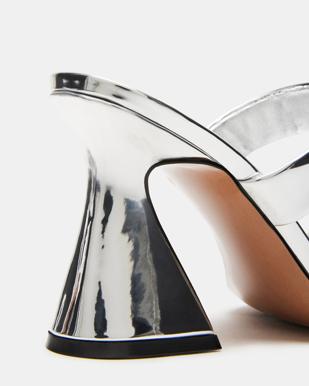 RENIE Silver Women's Open Toe Mule Heel | Steve Madden