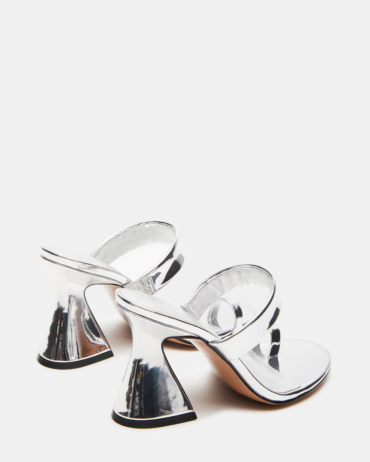 RENIE Silver Women's Open Toe Mule Heel | Steve Madden