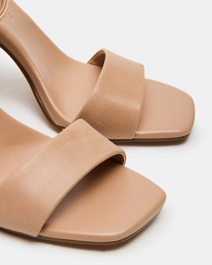 MESSA Natural Leather Women's Square-Toe Block Heel | Steve Madden