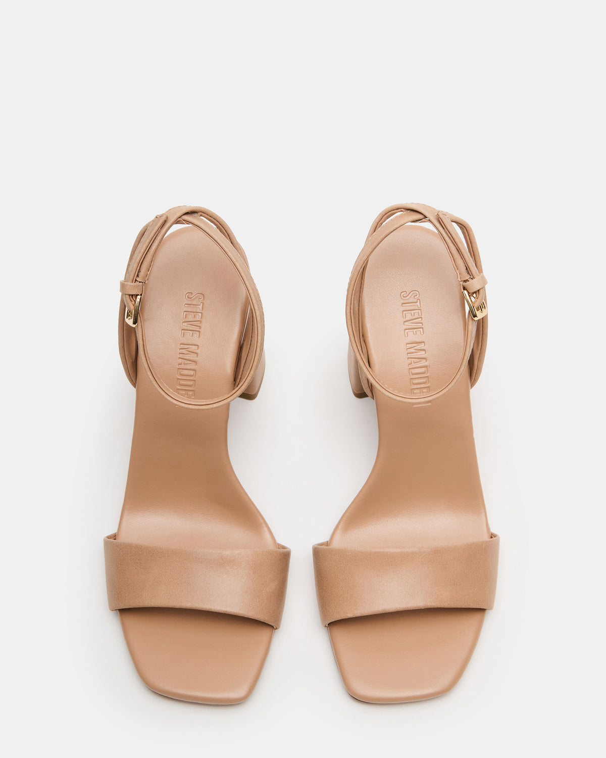 MESSA Natural Leather Women's Square-Toe Block Heel | Steve Madden