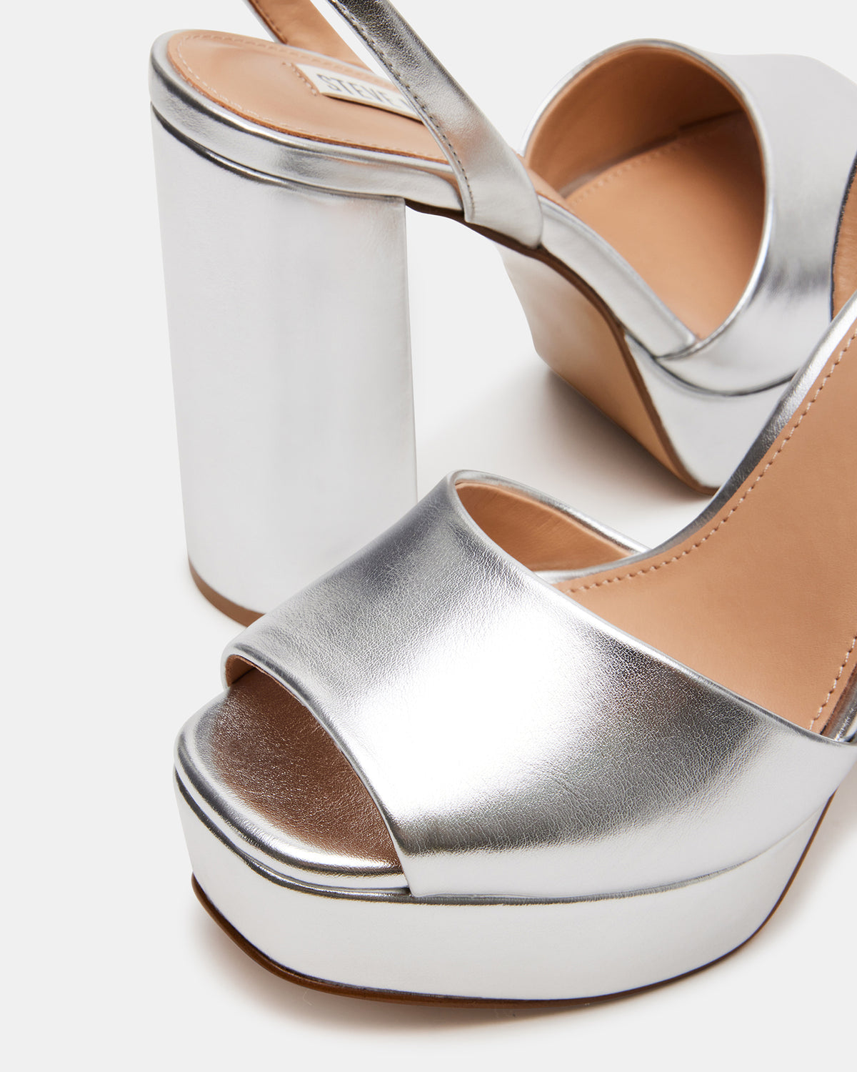 LOURDES Silver Metallic Platform Heel | Women's Heels | Steve Madden