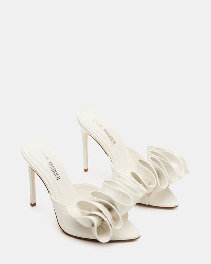 AFFINITY White Patent Pointed-Toe Stiletto Mule Women's Heel | Steve Madden