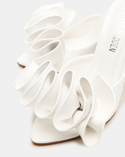 AFFINITY White Patent Pointed-Toe Stiletto Mule Women's Heel | Steve Madden