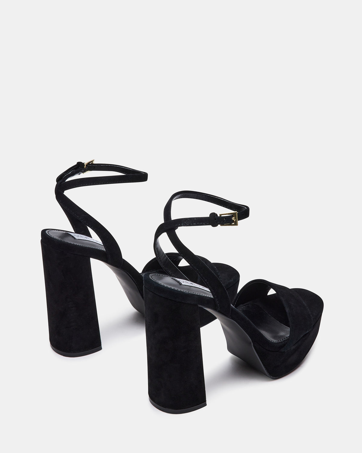 LESSA Black Suede Platform Block Heel | Women's Heels | Steve Madden