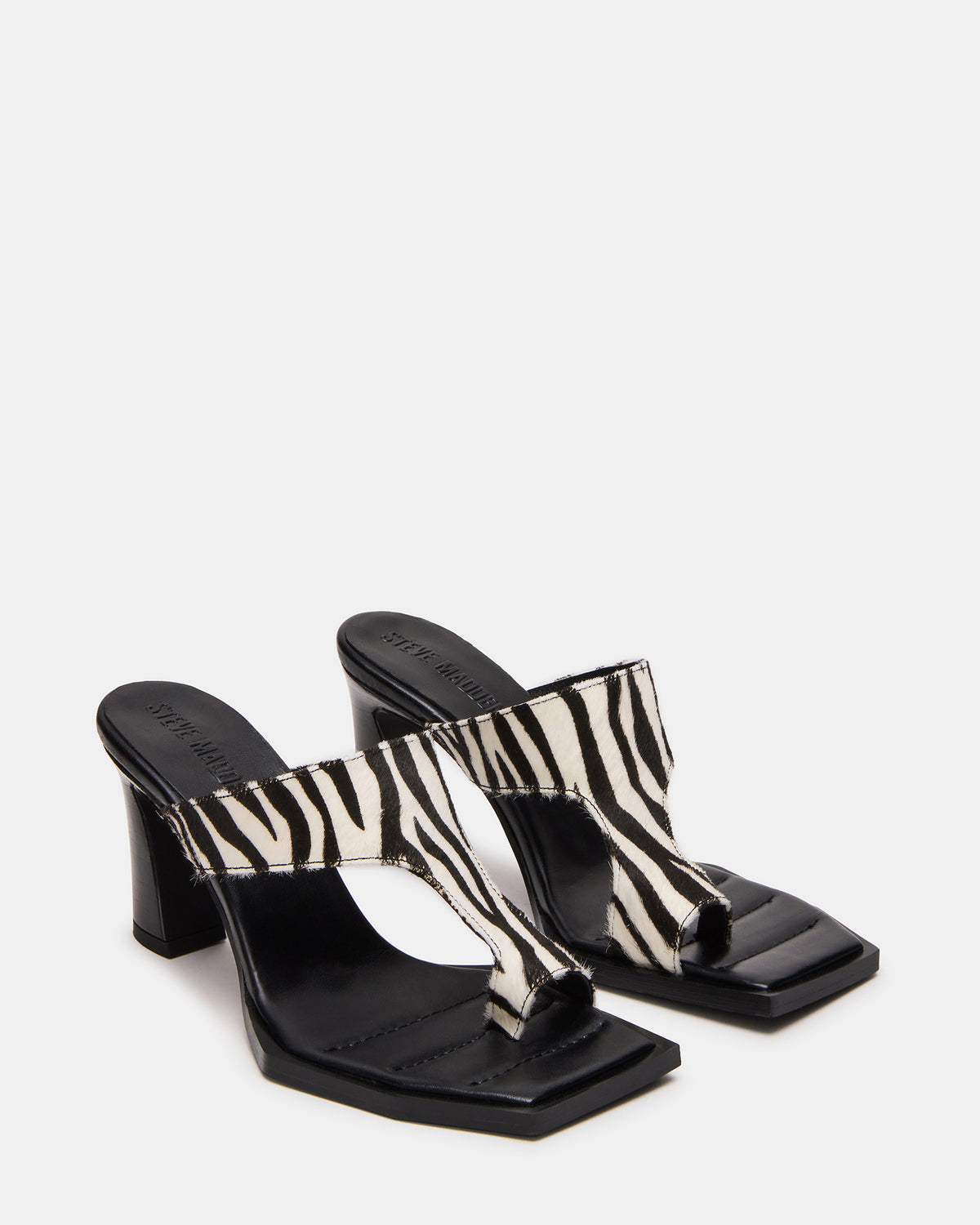ALAMEDA Zebra Square-Toe Mule Women's Heel | Steve Madden